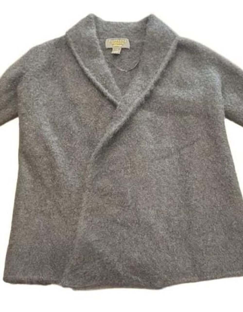 Charter Club Cashmere Sweater Size S Gray 100% Cashmere Open Front